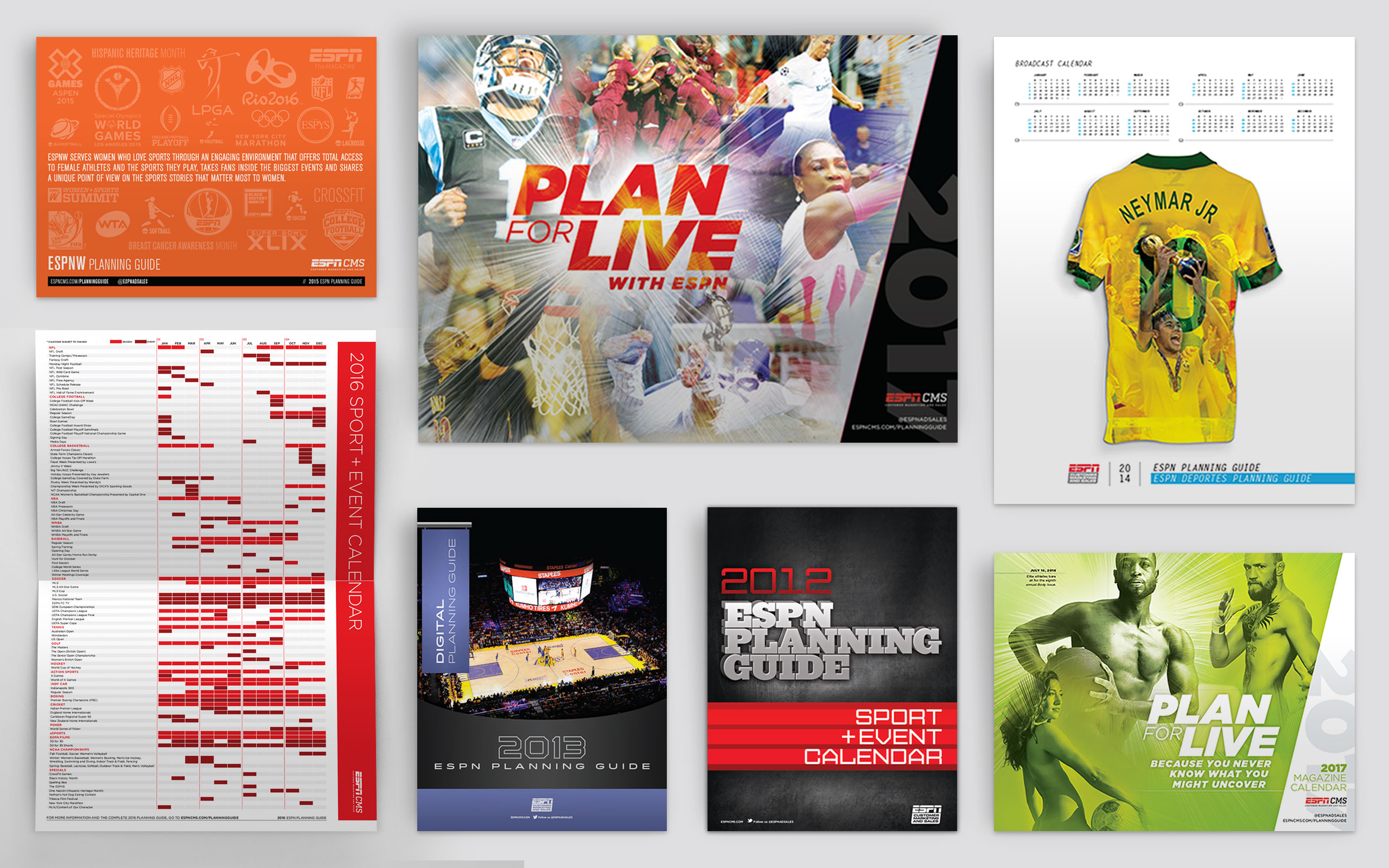 ESPN Media Planning Guide | Print Design, Media Kit, Sales Marketing Materials, Cross Platform Promotion | Barbour Design