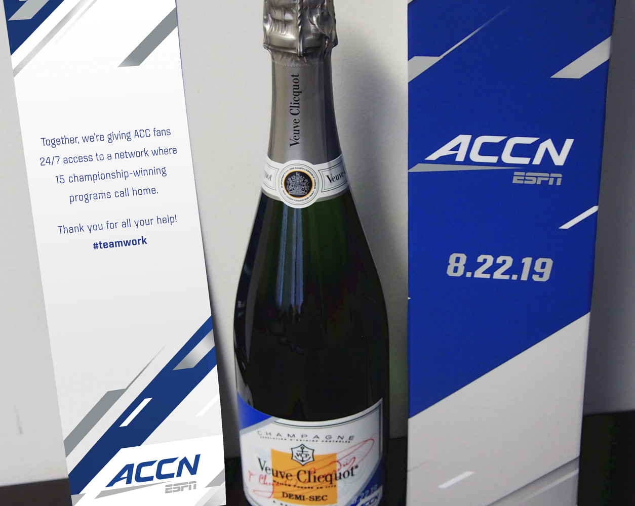 ACC Network Veuve Clicquot Mailer | Tactile Marketing, Client Employee Appreciation Gift, Cross Platform Promotion | Barbour Design