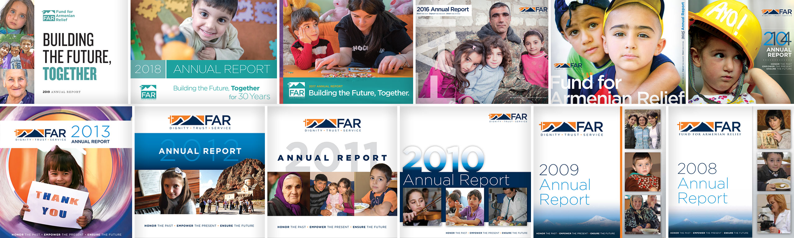 Fund for Armenian Relief Annual Report Design | Print Design, nonprofit fundraising materials, visual storytelling | Barbour Design